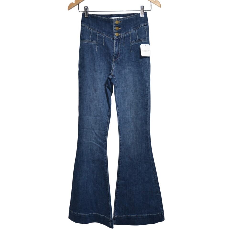 Altar'd State NWT High Waisted Pleated Front Flare Leg Jeans Size 24 X 33